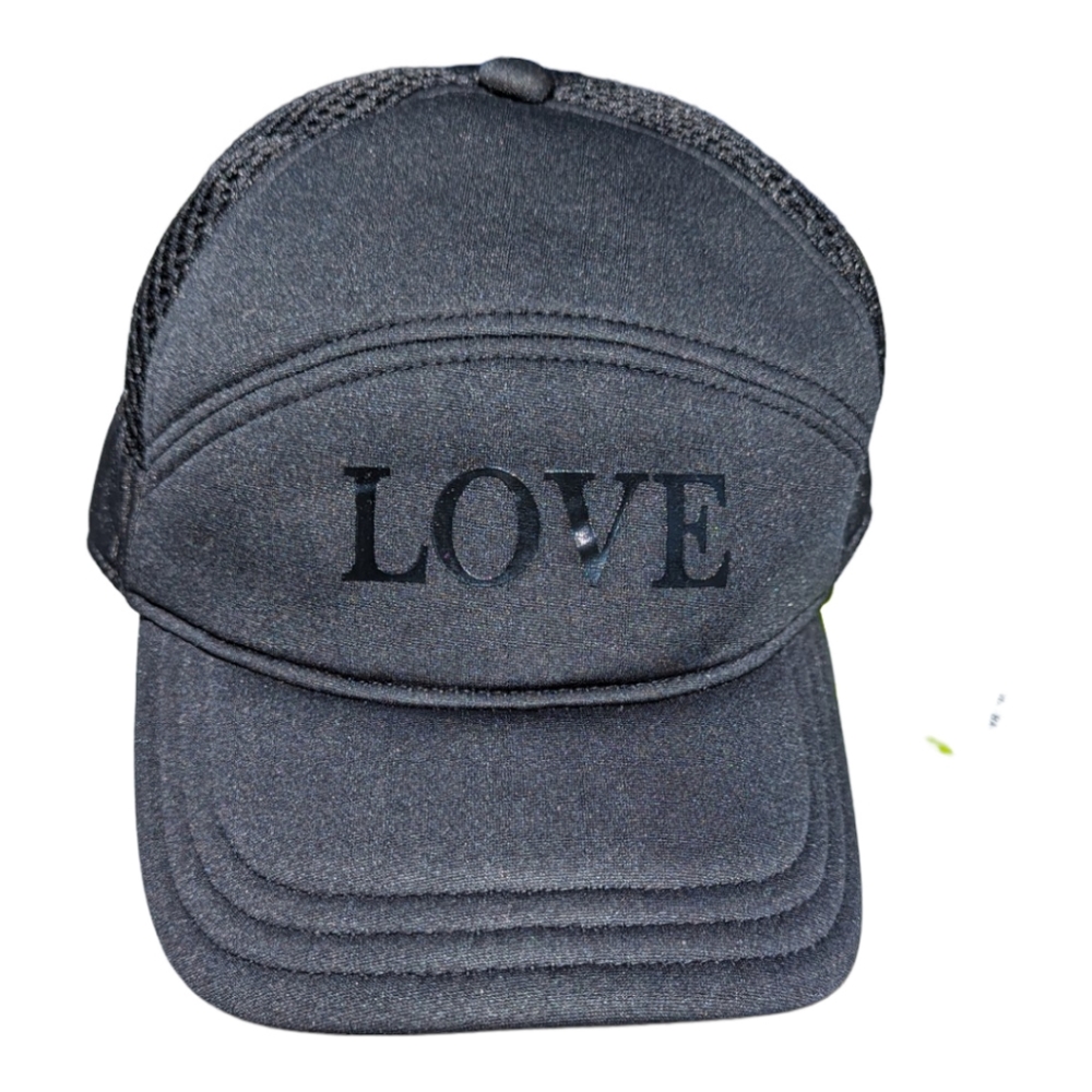 Crazy 8 Girls S 5-6 "Love" Black 5 Panel Adjustable Hat